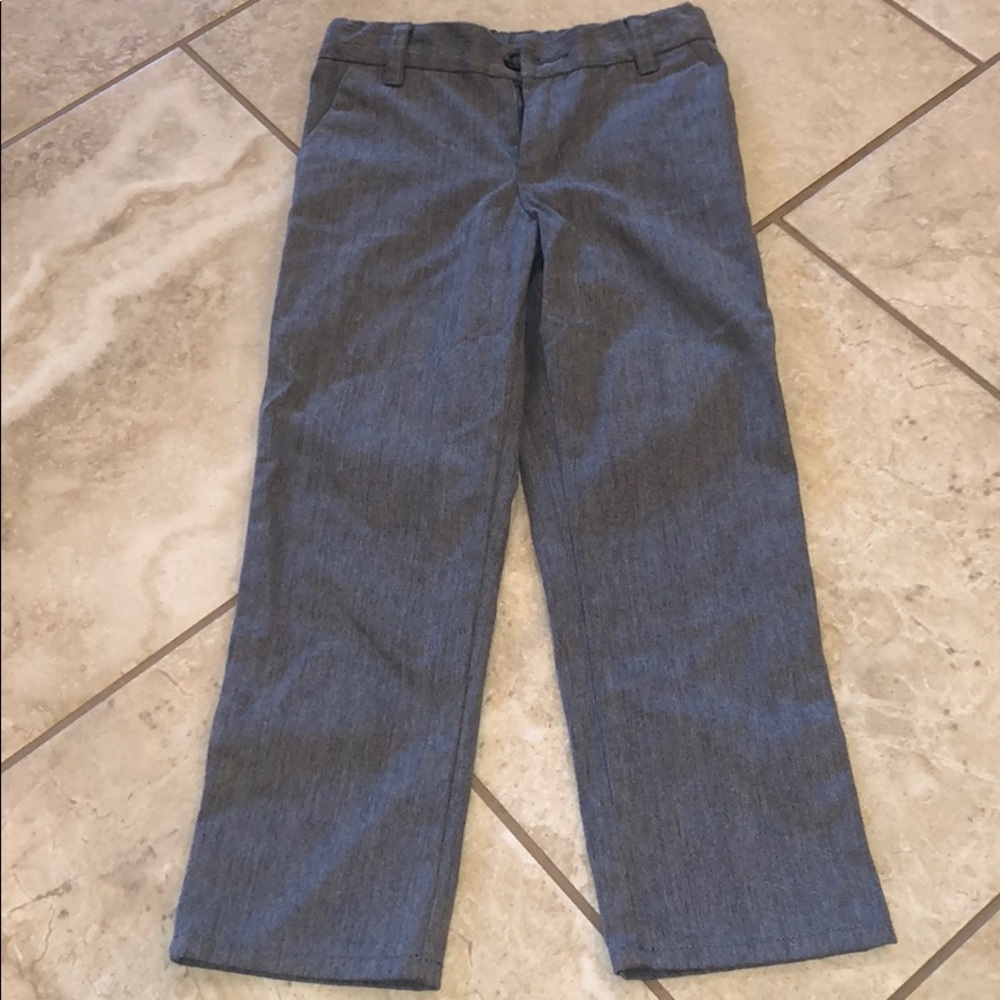 Grey straight leg dress pants